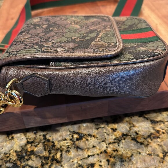 GUCCI X PALACE GG P Canvas Monogram Web Camouflage Flap Messenger (Unisex) - Picture 10 of 13